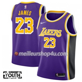 Maillot Basket Enfant Los Angeles Lakers Lebron James 23 2018-19 Nike Pourpre Swingman